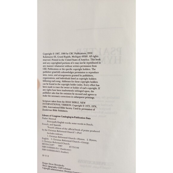 Psalter Hymnal 1988 Christian Reformed Church CRC Gray HardCover Hymns Songbook - Picture 6 of 10